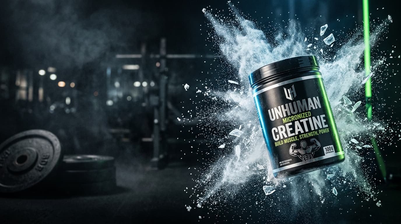 UNHUMAN Pure Micronized Creatine with Explosive Chalk Cloud